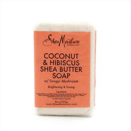 Shea Moisture Savon au Beurre de Karité Coco & Hibiscus 230g - Nettoyant Éclat pour la Peau, Sans Sulfate