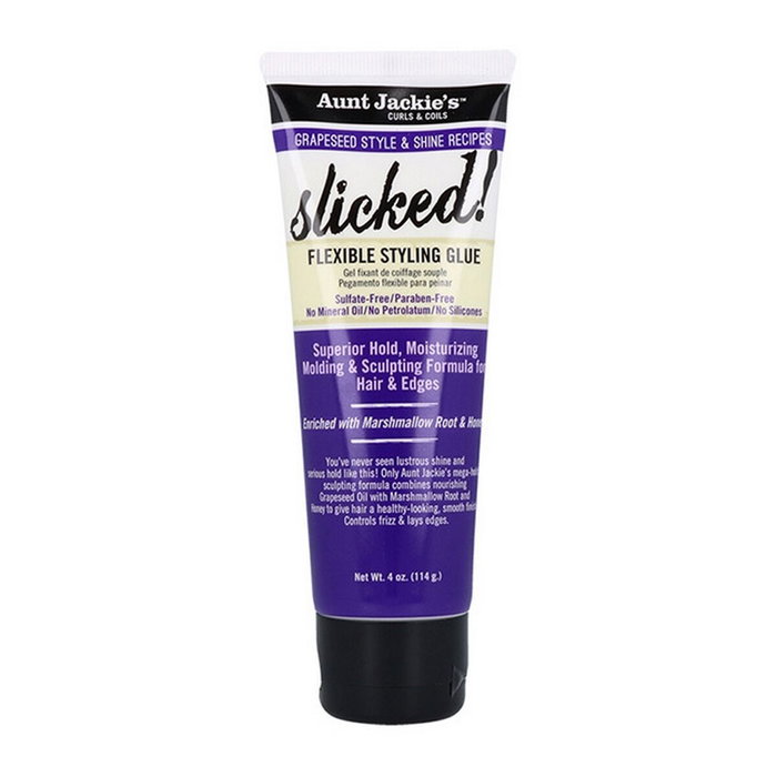 Aunt Jackie's Grapeseed Slicked - Gel coiffant fixant souple à l'huile de pépins de raisin pour cheveux rebelles, coiffures et edges - 114g Aunt Jackie's Grapeseed Slicked - Gel coiffant fixant souple à l'huile de pépins de raisin pour cheveux rebelles, coiffures et edges - 114g