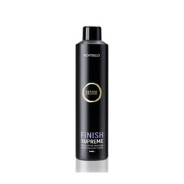 Montibel·Lo Decode Finish Supreme 400 mL - Laque de fixation forte pour tous types de cheveux, résistante à l'humidité, séchage rapide