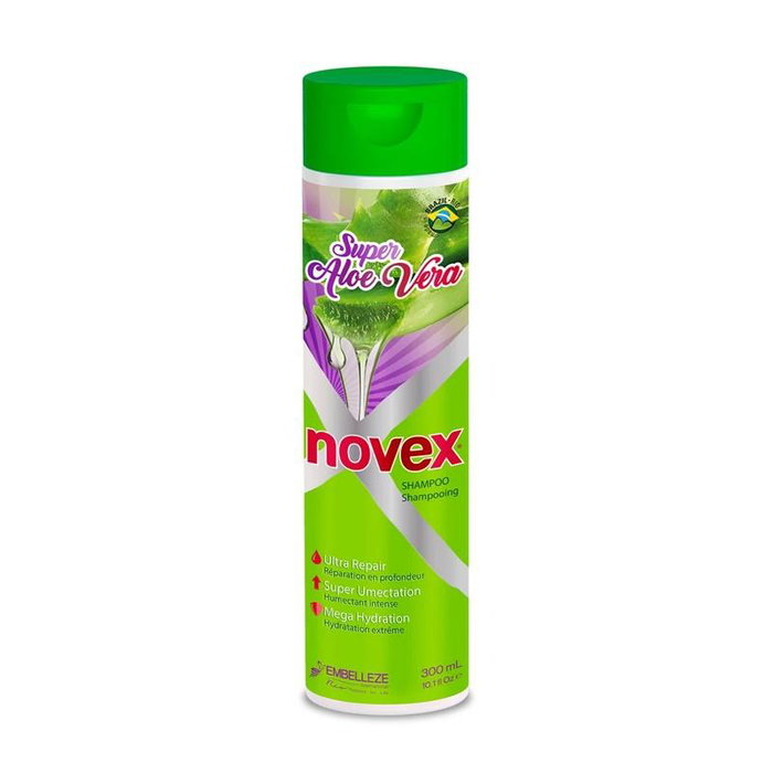 Novex Shampooing Super Aloe Vera 300 ml, pour hydratation et équilibre naturel des cheveux