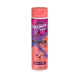 Novex Champú Shampooing Collagen Infusion 300 ml avec collagène végétal - Pour cheveux fins, abîmés et sans brillo - Apte Méthode Curly