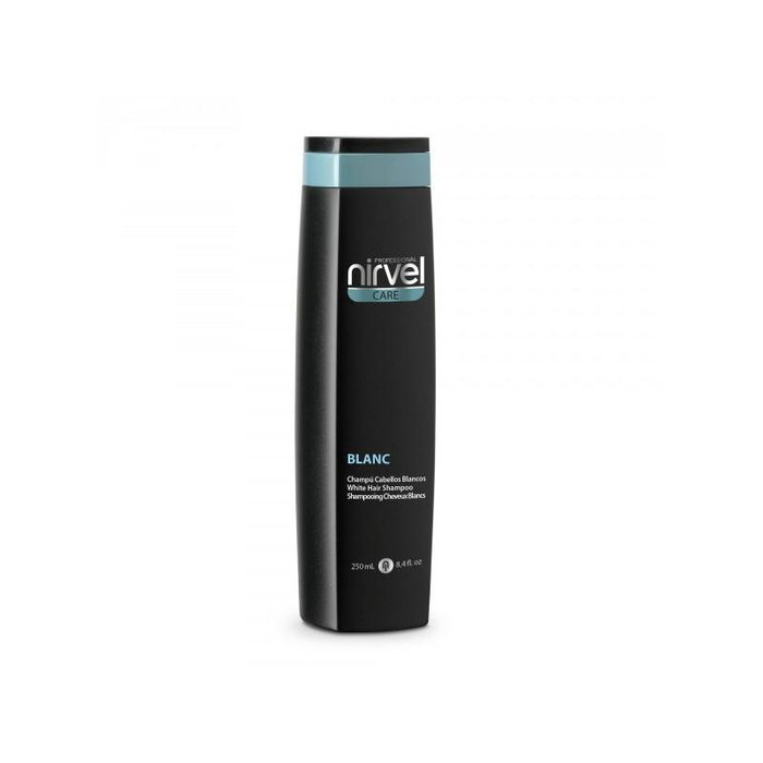 Nirvel Shampoing Blanc Champu Cabellos Blancos pour cheveux blancs et gris - Neutralise les reflets jaunes et redonne de l'éclat - 250 mL Nirvel Shampoing Blanc Champu Cabellos Blancos pour cheveux blancs et gris - Neutralise les reflets jaunes et redonne de l'éclat - 250 mL