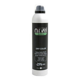 Nirvel Spray Noir pour Couvrir les Racines Blanches 300ml - Masque Temporairement les Cheveux Gris avec Résultat Naturel, Donne de la Texture et Résiste à l'Eau
