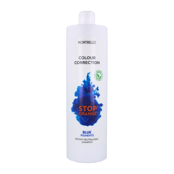 Montibel·Lo - Shampooing correcteur de couleur Stop Orange aux pigments bleus pour neutraliser les reflets cuivrés - Flacon 1000 mL
