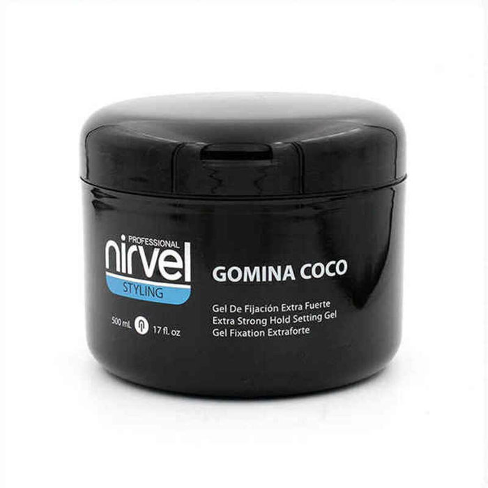 Nirvel Gomina Gel de Coco Fixation Extra Forte 500 ml - Gel coiffant sculptant pour cheveux, brillant, non gras Nirvel Gomina Gel de Coco Fixation Extra Forte 500 ml - Gel coiffant sculptant pour cheveux, brillant, non gras