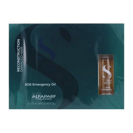Alfaparf Milano Semi di Lino Reconstruction SOS Emergency Oil - Huile de Soin d'Urgence pour Cheveux Abîmés - 6 Ampoules de 13 ml