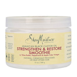 Shea Moisture Smoothie Huile de Ricin Noir de Jamaïque 326g - Pour Fortifier, Restaurer et Définir les Boucles - Hydratation Intense Cheveux Frisés et Abîmés