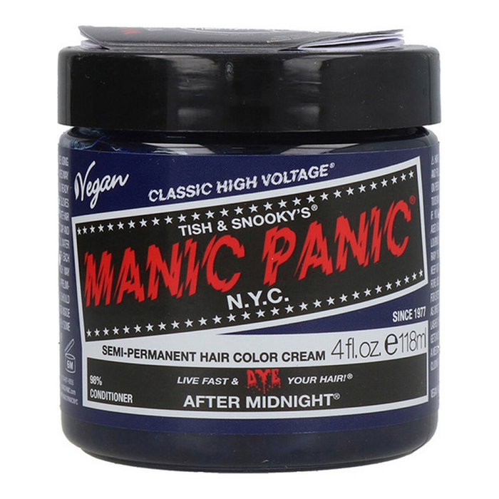 Manic Panic Classic After Midnight - Teinture capillaire fantasy semi-permanente vegan - Colorant intense sans ammoniaque pour cheveux Manic Panic Classic After Midnight - Teinture capillaire fantasy semi-permanente vegan - Colorant intense sans ammoniaque pour cheveux