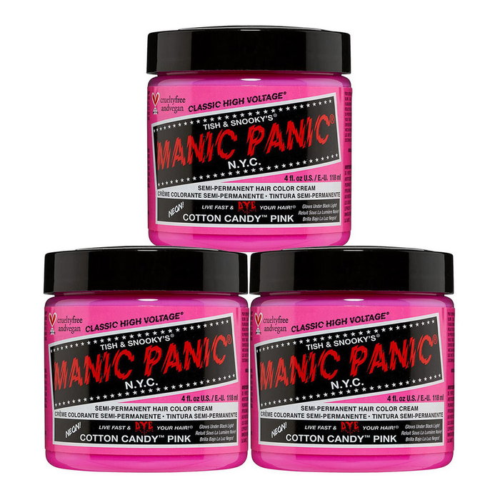 Manic Panic - Colorant semi-permanent Classic Cotton Candy Pink (Rose Barbe à Papa) - Végétalien, sans ammoniaque, sans gluten - Teinture capillaire couleur fantasy