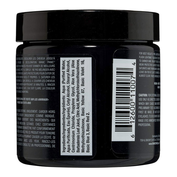 Manic Panic Classic Raven - Teinture Capillaire Semi-Permanente Noire Intense - Colorant Vegan sans Ammoniaque et Parabens - Pour Cheveux Secs