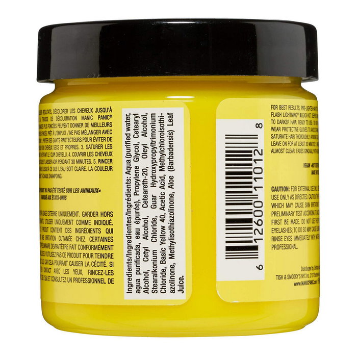 Manic Panic Classic Electric Banana - Teinture capillaire semi-permanente de couleur fantaisie intense - Formulation vegane, sans ammoniaque - Pour cheveux clairs Manic Panic Classic Electric Banana - Teinture capillaire semi-permanente de couleur fantaisie intense - Formulation vegane, sans ammoniaque - Pour cheveux clairs