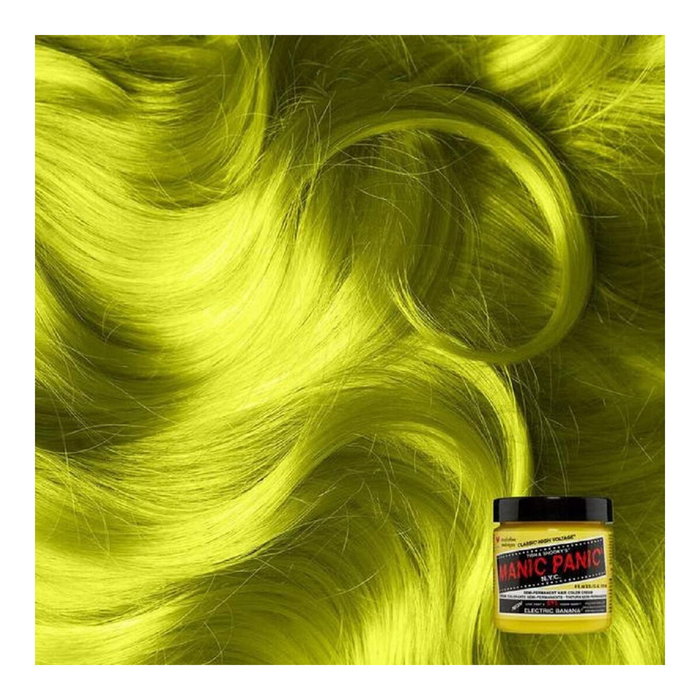 Manic Panic Classic Electric Banana - Teinture capillaire semi-permanente de couleur fantaisie intense - Formulation vegane, sans ammoniaque - Pour cheveux clairs Manic Panic Classic Electric Banana - Teinture capillaire semi-permanente de couleur fantaisie intense - Formulation vegane, sans ammoniaque - Pour cheveux clairs
