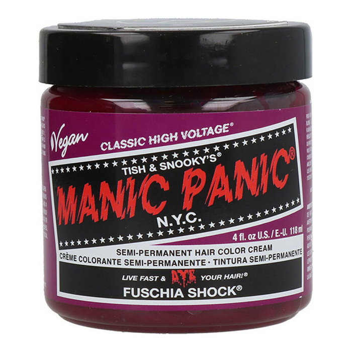 Manic Panic - Teinture Capillaire Semi-permanente Végétalienne Classic Fuschia Shock - Couleur Fantaisie Vibrante Sans Ammoniac