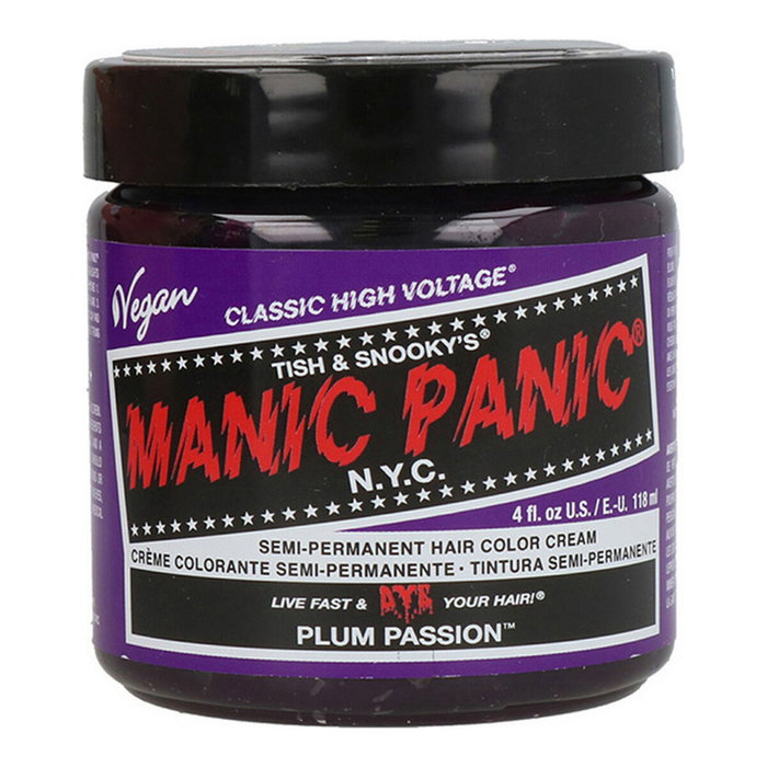 Manic Panic Tinture Semi-Permanente Classique Plum Passion - Couleur Prune Passion - Vegan, Sans Ammoniac, Sans PPD, Avec Conditionneur Manic Panic Tinture Semi-Permanente Classique Plum Passion - Couleur Prune Passion - Vegan, Sans Ammoniac, Sans PPD, Avec Conditionneur