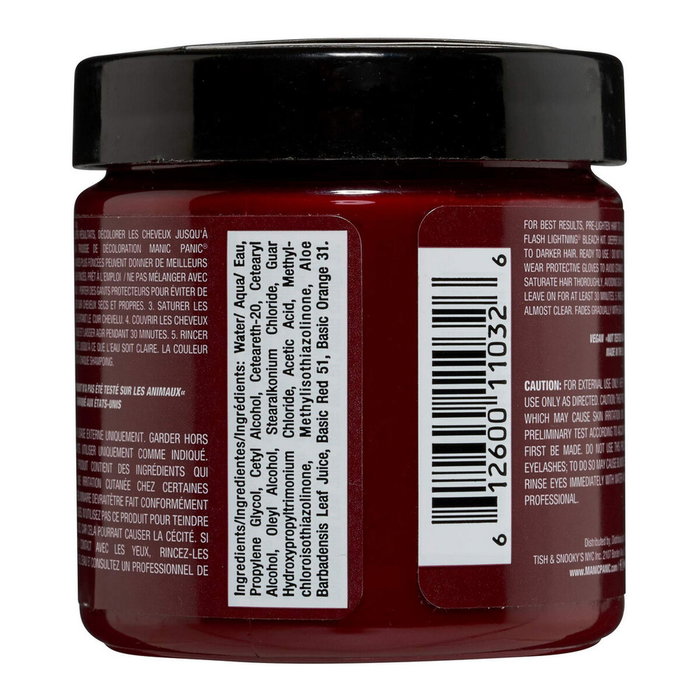 Manic Panic Classic Vampire Red - Teinture capillaire semi-permanente, teinte fantasy rouge intense, vegan et sans ammoniaque, pour des cheveux colorés et brillants