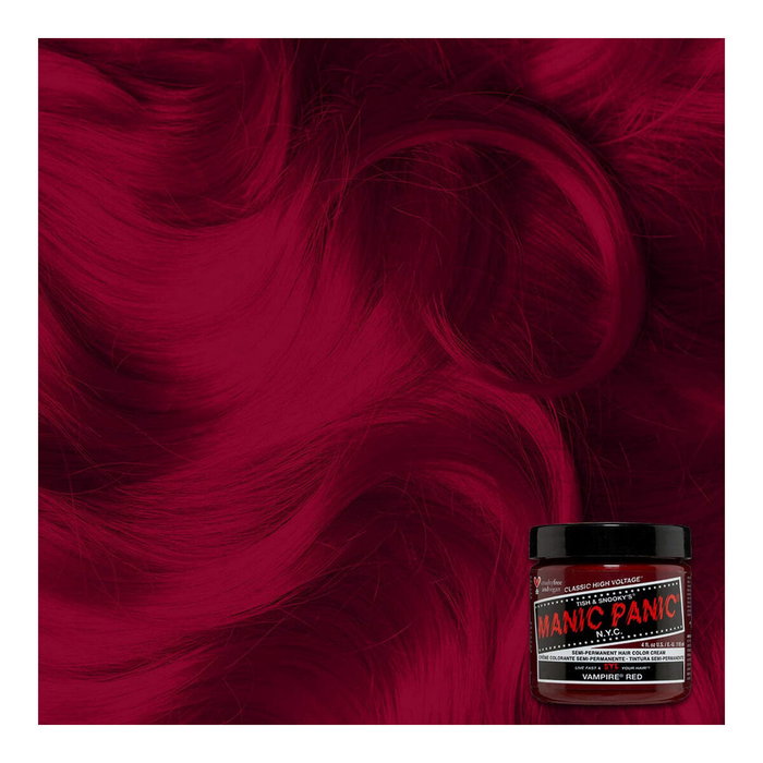 Manic Panic Classic Vampire Red - Teinture capillaire semi-permanente, teinte fantasy rouge intense, vegan et sans ammoniaque, pour des cheveux colorés et brillants