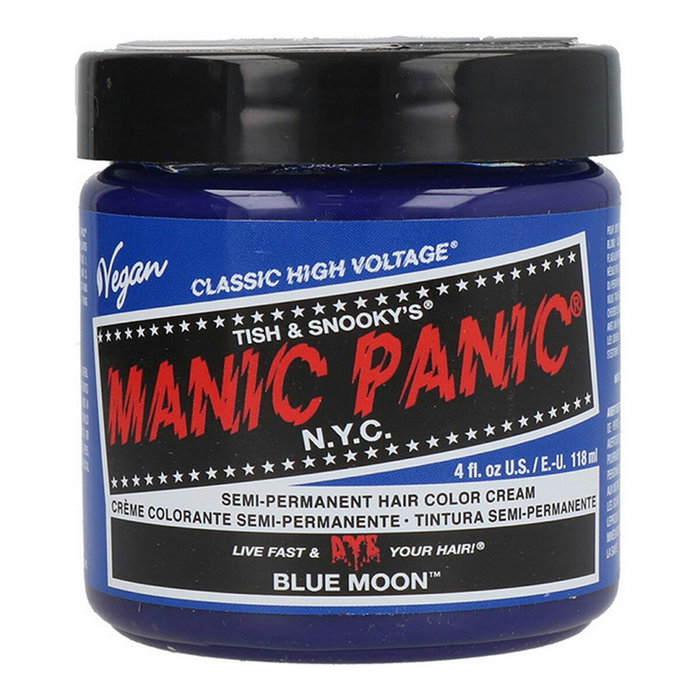 Manic Panic Teinture Semiconsciente Classique Blue Moon pour Cheveux - Coloration Intense et Électrique, Vegan, Sans Ammoniac