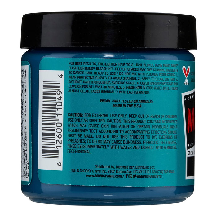 Manic Panic - Teinture Fantasy Semi-permanente Classic Siren's Song - Pigments Naturels Vegan, Sans Ammoniaque - Pour Cheveux Manic Panic - Teinture Fantasy Semi-permanente Classic Siren's Song - Pigments Naturels Vegan, Sans Ammoniaque - Pour Cheveux