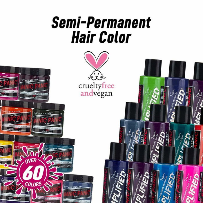 Manic Panic Creamtone - Teinture Semi-permanente Velvet Violet 118 ml - Tinte Fantasía Vegan, Sans Ammoniac et Sans Parabènes - Pour Cheveux