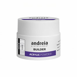 Andreia Poudre acrylique transparente 35 g pour construction d'ongles, séchage à l'air, effet naturel, haute résistance