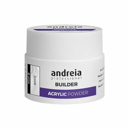 Andreia Poudre acrylique blanche 35 g pour construction d'ongles, effet naturel, longue durée, sèche à l'air