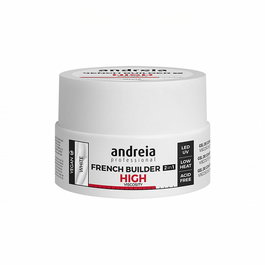 Andreia Gel de Construction 2 en 1 Haute Viscosité Blanc pour Manicure Française - 22g - LED/UV - Autonivelant, Sans Acide, Végan