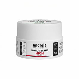 Andreia Hard Gel 2 en 1 Haute Viscosité Blanc Doux 22 g - Gel de Construction Autonivelant Sans Chauffage, Compatible LED/UV