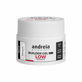 Andreia - Builder Gel Basse Viscosité 3 en 1 Blanc Doux 44 g - Gel de Construction Autonivelant pour LED et UV