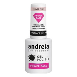 Andreia Power Base Cover Pink 10,5 mL - Base de haute viscosité pour ongles, renforce et répare, permet petites extensions