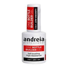 Andreia ONE BOTTLE BUILDER GEL CLEAR - Gel de construction 3 en 1 autonivelant basse viscosité - Pour ongles avec LED/UV - Sans chaleur et sans acide
