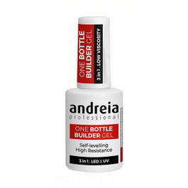 Andreia ONE BOTTLE BUILDER GEL SOFT WHITE - Gel de construction 3 en 1 autonivelant, basse viscosité, pour LED/UV, sans chaleur et sans acide - Pinceau intégré