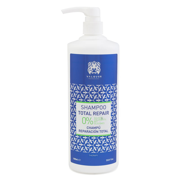 Valquer - Shampoing Réparation Total Zero - 1000 ml - Pour cheveux secs et abîmés - Avec caviar vert et capsules de coton - Sans sulfates, sans silicones Valquer - Shampoing Réparation Total Zero - 1000 ml - Pour cheveux secs et abîmés - Avec caviar vert et capsules de coton - Sans sulfates, sans silicones