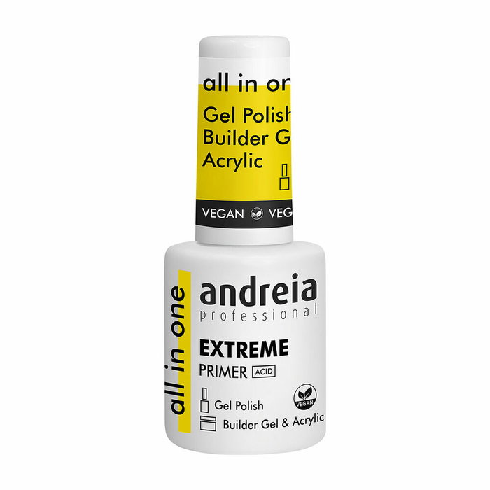 Andreia ALL IN ONE EXTREME PRIMER 10,5 mL - Primant extrême tout-en-un pour ongles difficiles, prévient le décollement et renforce l'adhérence Andreia ALL IN ONE EXTREME PRIMER 10,5 mL - Primant extrême tout-en-un pour ongles difficiles, prévient le décollement et renforce l'adhérence