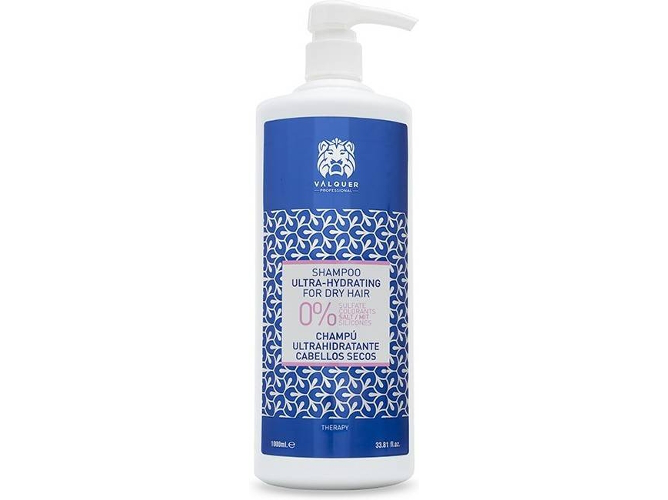 Valquer - Shampooing ultrahydratant pour cheveux secs 1000 mL - Formule sans sulfates, sans parabènes, sans silicones