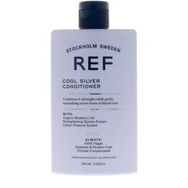 Ref Après-shampooing COOL SILVER Revitalisant Éclat 245 ml Neutralise les reflets jaunes pour cheveux blonds