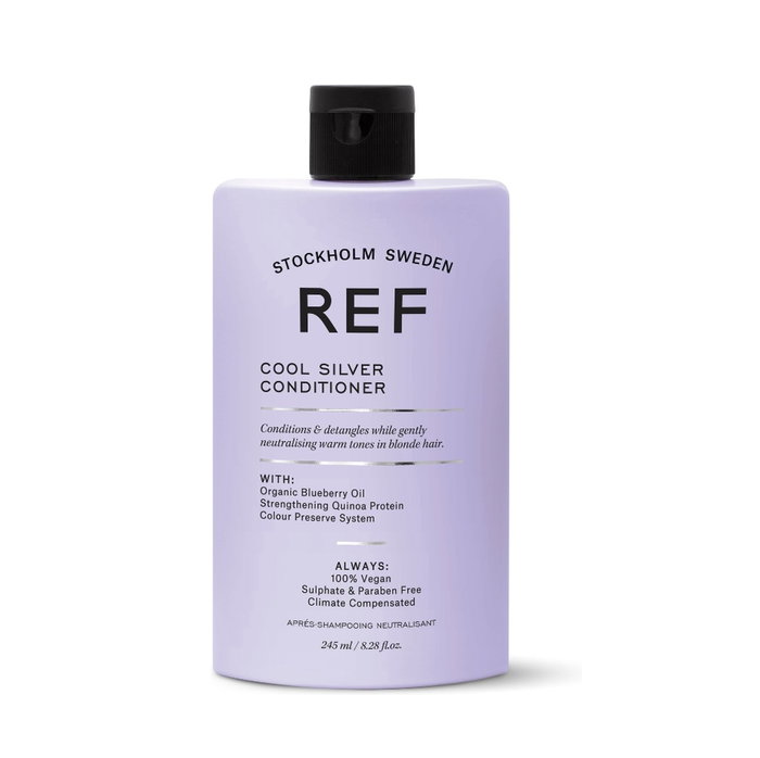 Ref Stockholm Après-shampooing Cool Silver - Neutralise les tons chauds, sans sulfates, 245 ml