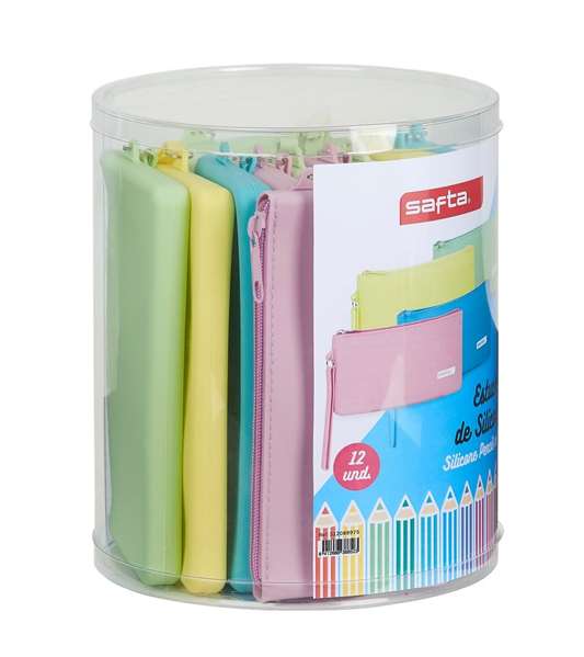 Safta - Set de 12 porte-savons plats en silicone assortis