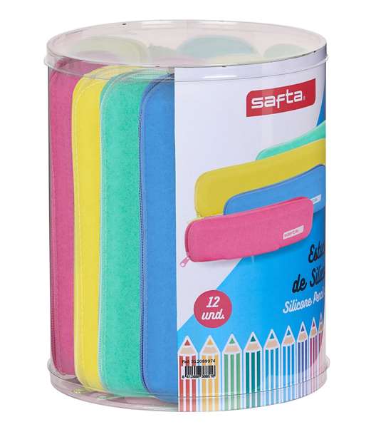Safta Set de 12 porte-clés étroits pailletés en silicone assortis - Modèles variés Safta Set de 12 porte-clés étroits pailletés en silicone assortis - Modèles variés
