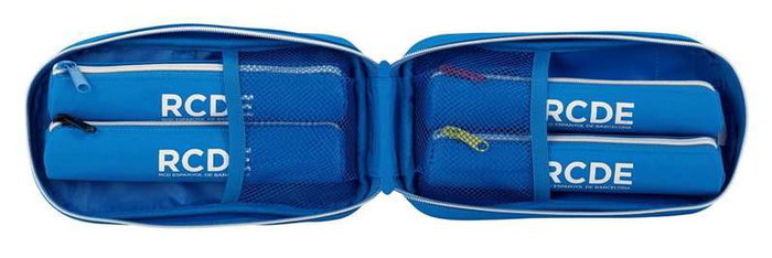 Safta Plumier Mochila avec 4 portefeuilles vide rcd espa espagnol 12 x 23 x 5 cm - Bleu et blanc