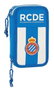 Safta - Plumier double poche 28 pièces avec règles en espagnol - 12,5 x 19,5 x 4 cm - en polyester 600D