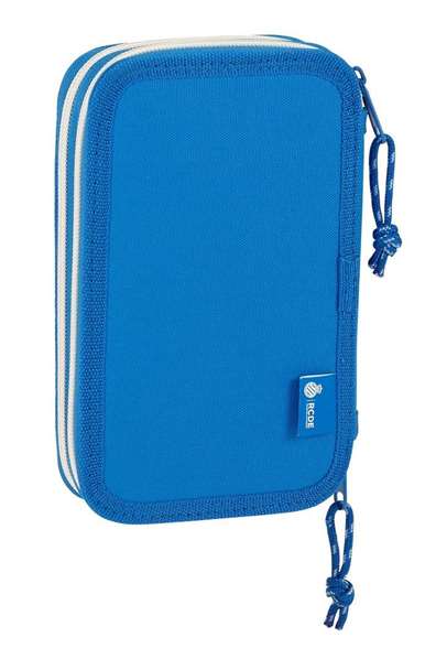 Safta - Plumier double poche 28 pièces avec règles en espagnol - 12,5 x 19,5 x 4 cm - en polyester 600D