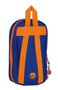 Safta - Plumier Sac à Dos avec 4 Portes Remplies Valencia Basket 12x23x5cm - Polyester 600D - Bleu et Orange