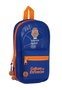 Safta - Plumier Sac à Dos avec 4 Portes Remplies Valencia Basket 12x23x5cm - Polyester 600D - Bleu et Orange