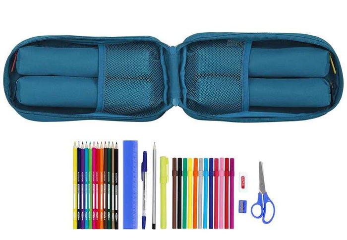 Egeo Blackfit8 - Plumier Sac à dos avec 4 portes pleines - Polyester 600D - Bleu - 3 ans Egeo Blackfit8 - Plumier Sac à dos avec 4 portes pleines - Polyester 600D - Bleu - 3 ans