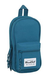 Safta Egeo Plumier Mochila C/4 Port. Vacio Blackfit8, Trousse Sac à Dos avec 4 Compartiments Vides, Polyester 600D, Bleu, Recommandé à partir de 3 ans