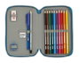 Safta Plumier doble pqño 28 pcs blackfit8 egeo - Trousse double compartiment 28 pièces pour enfants - Bleu