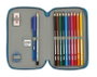 Safta Plumier doble pqño 28 pcs blackfit8 egeo - Trousse double compartiment 28 pièces pour enfants - Bleu