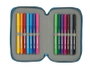 Safta Plumier doble pqño 28 pcs blackfit8 egeo - Trousse double compartiment 28 pièces pour enfants - Bleu