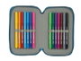 Safta Plumier doble pqño 28 pcs blackfit8 egeo - Trousse double compartiment 28 pièces pour enfants - Bleu