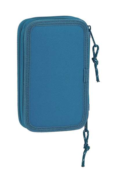 Safta Plumier doble pqño 28 pcs blackfit8 egeo - Trousse double compartiment 28 pièces pour enfants - Bleu